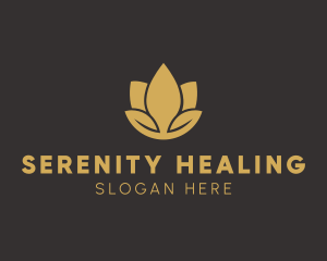 Gold Spa Lotus  logo design