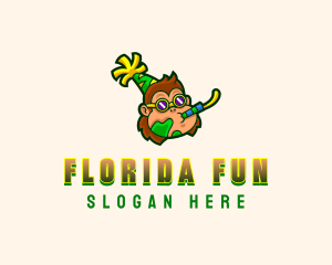 Fun Party Monkey logo design