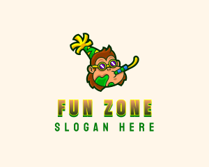 Fun Party Monkey logo design