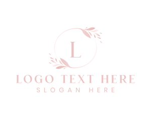 Elegant Feminine Leaf Wreath  logo