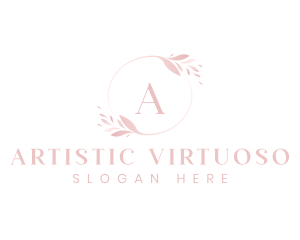 Elegant Feminine Leaf Wreath  logo design