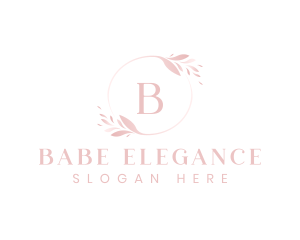 Elegant Feminine Leaf Wreath  logo design