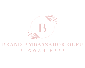 Elegant Feminine Leaf Wreath  logo design