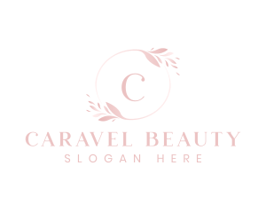 Elegant Feminine Leaf Wreath  logo design