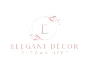 Elegant Feminine Leaf Wreath  logo design