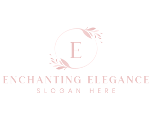 Elegant Feminine Leaf Wreath  logo design