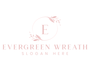 Elegant Feminine Leaf Wreath  logo design