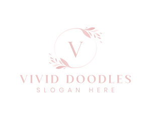 Elegant Feminine Leaf Wreath  logo design