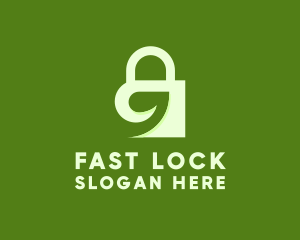 Eco Leaf Padlock  logo design