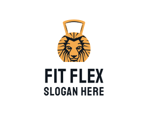 Golden Lion Dumbbell logo design