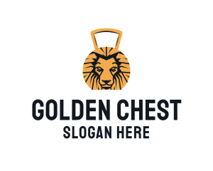 Golden Lion Dumbbell logo design