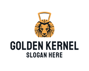 Golden Lion Dumbbell logo design