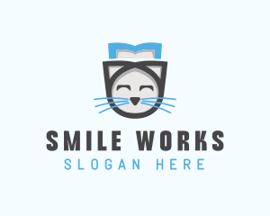 Book Cat Whiskers logo design