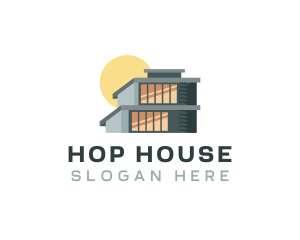 Contemporary House Building logo design