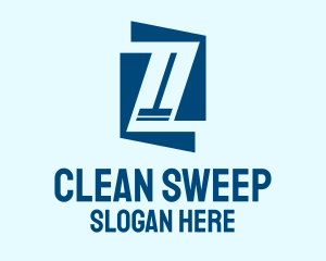 Blue Clean Squeegee logo design