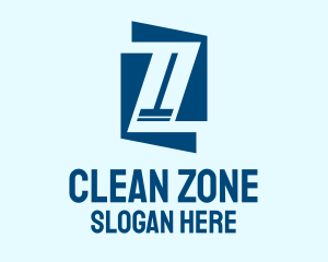 Blue Clean Squeegee logo design