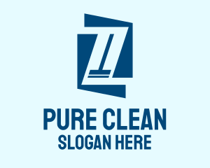 Blue Clean Squeegee logo design