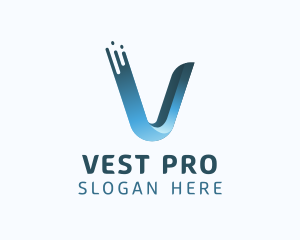 Gradient Blue Letter V logo design