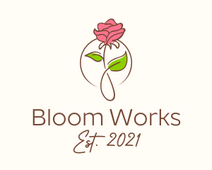 Romantic Rose Flower  logo design