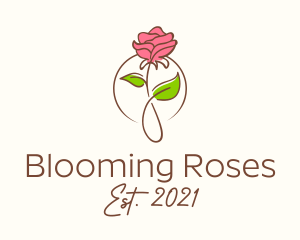 Romantic Rose Flower  logo design