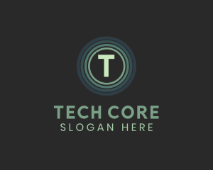 Tech Gaming Circle Glow logo design