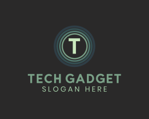 Tech Gaming Circle Glow logo design