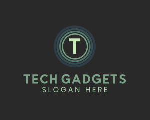 Tech Gaming Circle Glow logo design