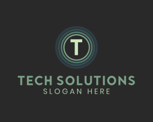 Tech Gaming Circle Glow logo design