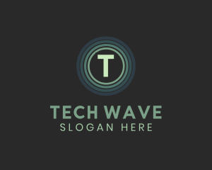 Tech Gaming Circle Glow logo design