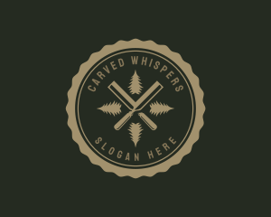 Chisel Wood Carpenter logo design