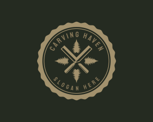 Chisel Wood Carpenter logo design