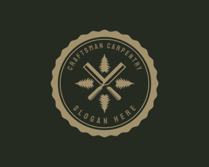 Chisel Wood Carpenter logo design