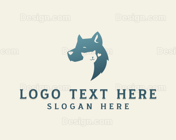 Smiling Dog Cat Logo