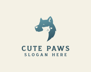 Smiling Dog Cat logo design