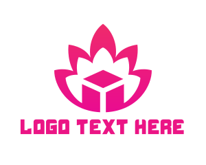 Pink Lotus Cube logo design