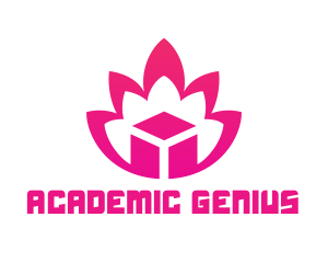 Pink Lotus Cube logo design