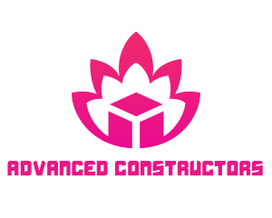 Pink Lotus Cube logo design