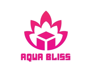 Pink Lotus Cube logo design