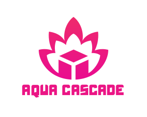 Pink Lotus Cube logo design