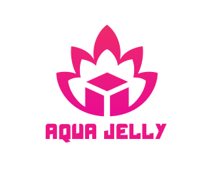 Pink Lotus Cube logo design