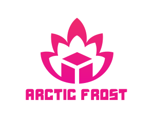 Pink Lotus Cube logo design