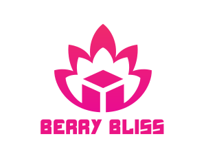 Pink Lotus Cube logo design