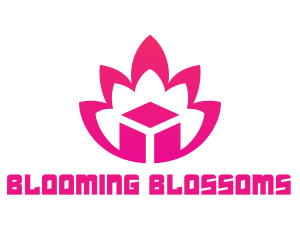 Pink Lotus Cube logo design