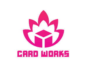 Pink Lotus Cube logo design