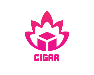 Pink Lotus Cube logo design