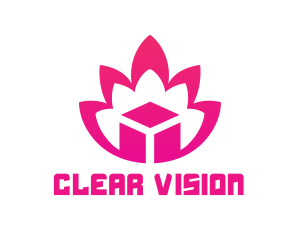 Pink Lotus Cube logo design