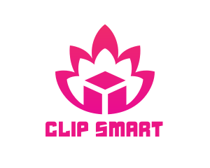 Pink Lotus Cube logo design