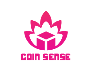 Pink Lotus Cube logo design