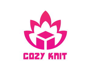 Pink Lotus Cube logo design