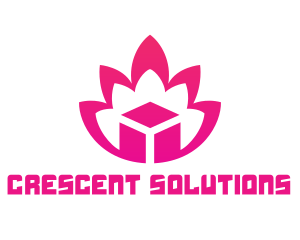 Pink Lotus Cube logo design